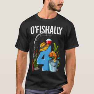 Kiddar fiskar officiellt 4 år på 4-års födelsedags t shirt