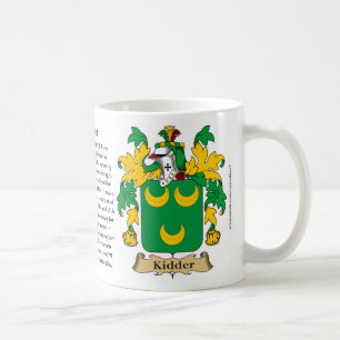 Kidder, ursprung, det menande och vapenskölden kaffemugg