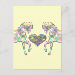 Kiddies Horse and Kärlek Heart Vykort
