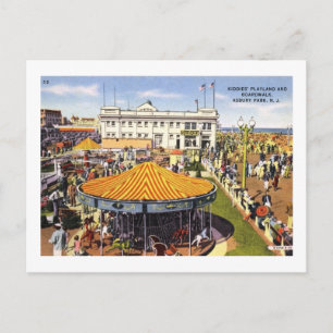 Kiddies Playland, Asbury Park, New jersey Vintage Vykort