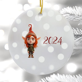 Kidding Me Tonåring jul Elf Ceramic Ornament