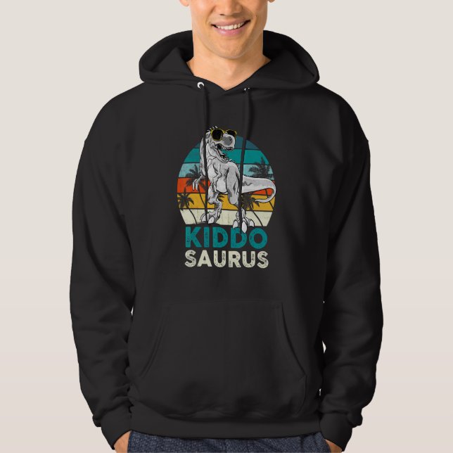 Kiddo Saurus Dinosaur Kid Matching Family T Rex VI Hoodie (Framsida)