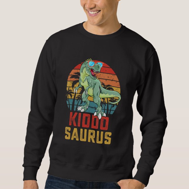 Kiddosaurus t Rex Dinosaur Kiddo Saurus Familamat  Lång Ärmad Tröja (Framsida)
