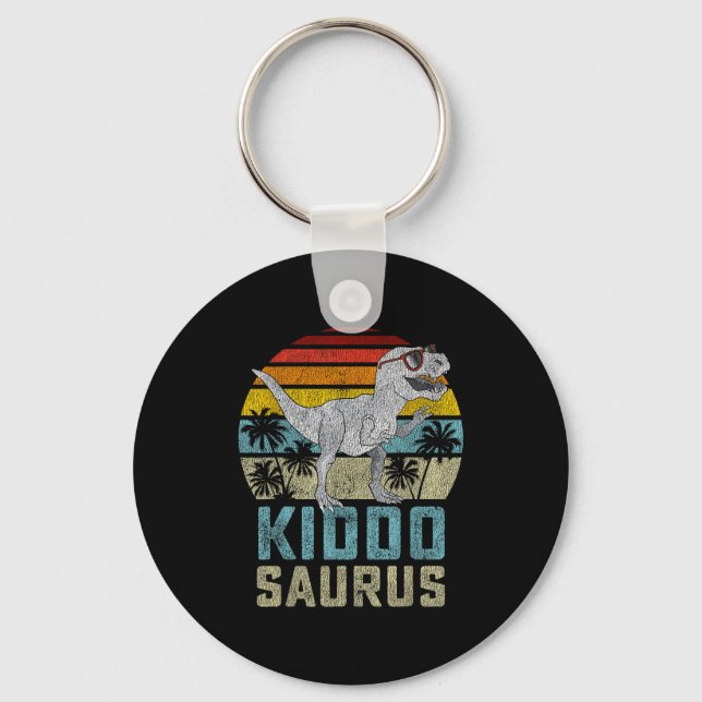 Kiddosaurus T Rex Dinosaur Kiddo Saurus Family Mat Nyckelring (Framsida)