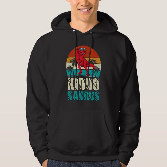 Kiddosaurus T Rex Dinosaur Kiddo Saurus Matchande  Hoodie (Framsida)