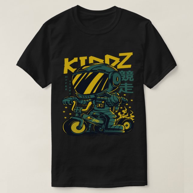 KIDDZ Space Biker Graphic Tee - Retro Futuristiska (Design framsida)
