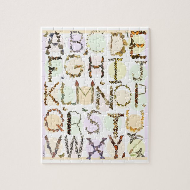 Kidfjäril Alphabet Puzzle Lär Butterfly ABC Pussel (Vertikal)