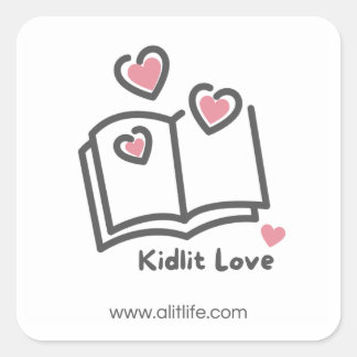 KidLit Kärlek Sticker Fyrkantigt Klistermärke