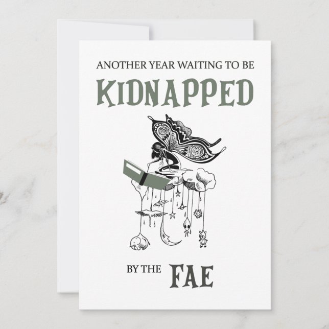 Kidnapped by the Fae - Book Birthday Card Julkort (Framsida)