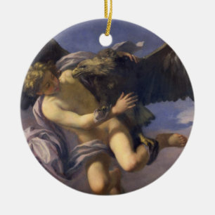 Kidnappningen av Ganymede, 1700 (olja på kanfas) Julgransprydnad Keramik