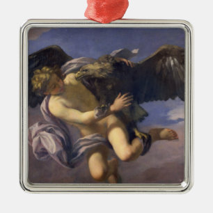 Kidnappningen av Ganymede, 1700 (olja på kanfas) Julgransprydnad Metall
