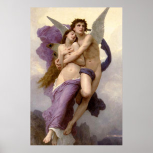 Kidnappningen av psyken vid Bouguereau Poster