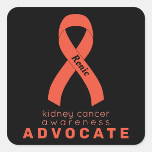 Kidney Cancer Advocate Black Square Sticker Fyrkantigt Klistermärke