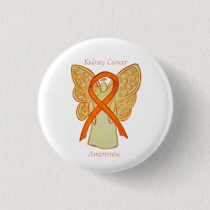 Kidney Cancer Angel Awareness Ribbon Anpassningsba Knapp