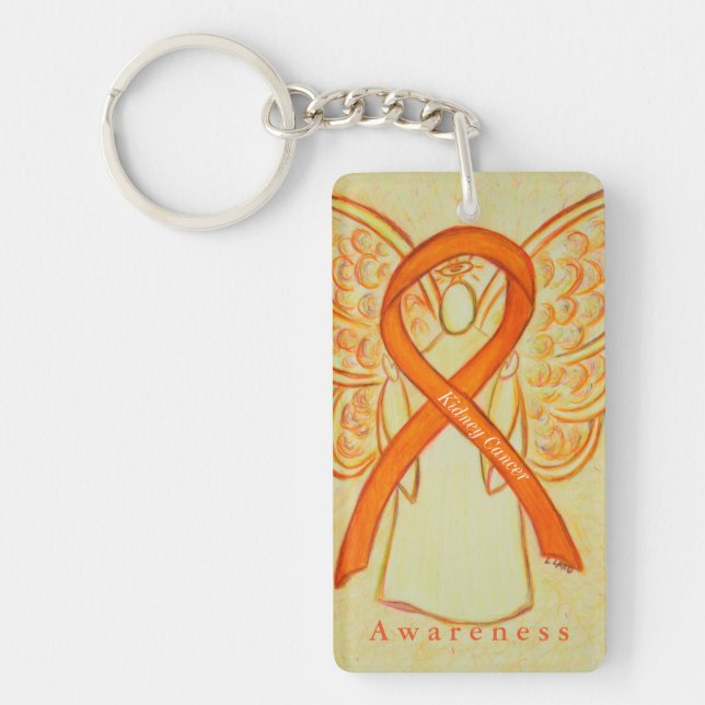 Kidney Cancer Angel Awareness Ribbon Keychain (Framsidan)