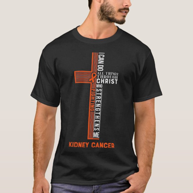 Kidney Cancer Awareness Fight Cancer Ribbon  T Shirt (Framsida)