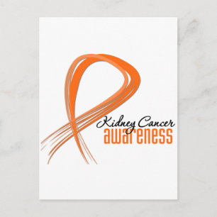 Kidney Cancer Awareness Grunge Orange Ribbon Vykort