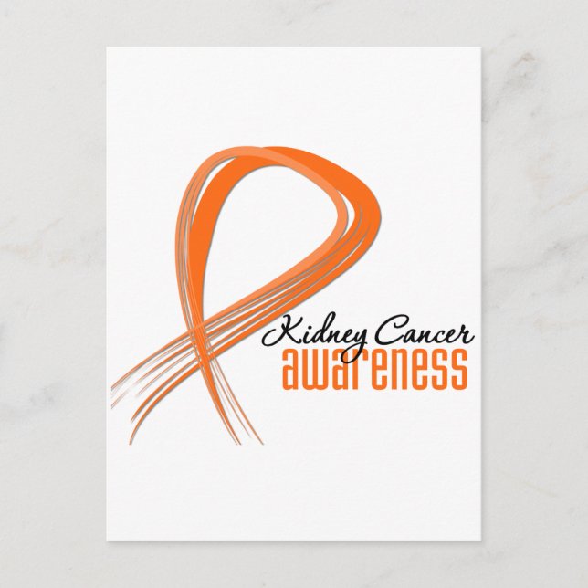 Kidney Cancer Awareness Grunge Orange Ribbon Vykort (Framsida)