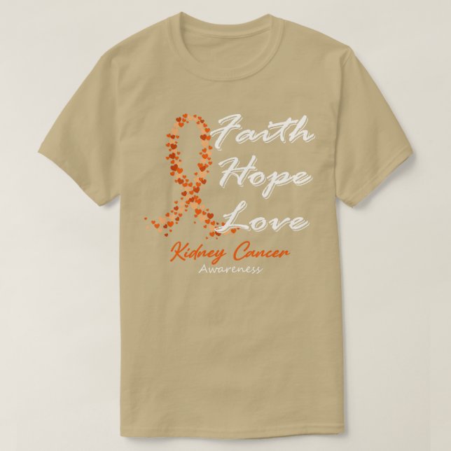 Kidney Cancer Awareness Hope Kärlek i detta Fa T Shirt (Design framsida)