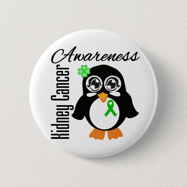 Kidney Cancer Awareness Penguin Knapp (Framsida)