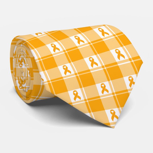 Kidney Cancer Awareness Plaid Orange Ribbon Slips (Rullad)