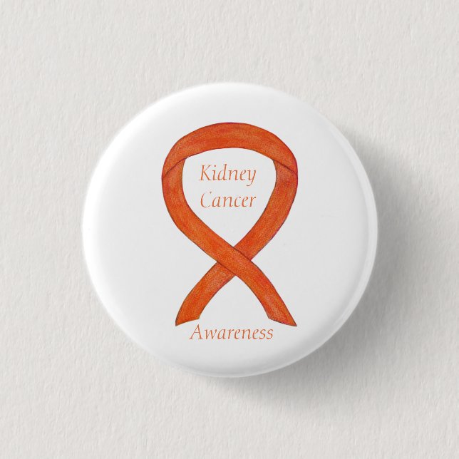 Kidney Cancer Awareness Ribbon Anpassningsbar Pin Knapp (Framsida)