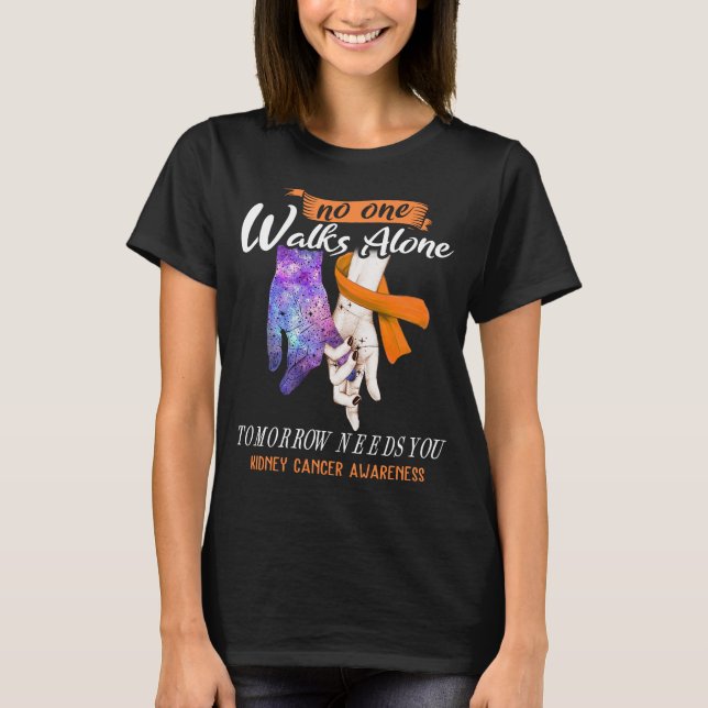 Kidney Cancer Awareness Ribbon Support Gifts T Shirt (Framsida)