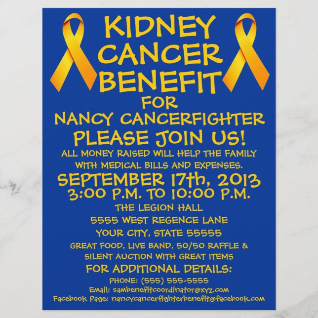 Kidney Cancer Benefit Flyer (Framsidan)