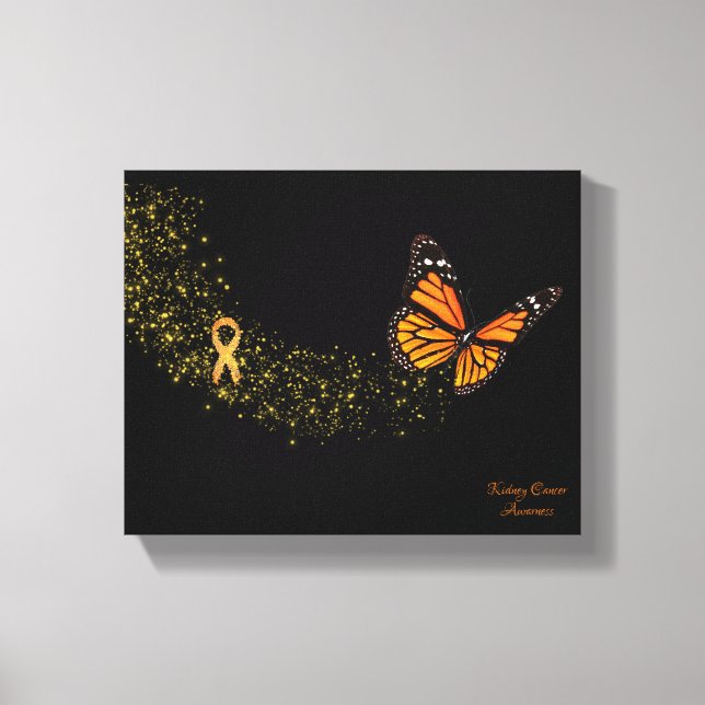 Kidney Cancer Butterfly Canvastryck (Framsida)