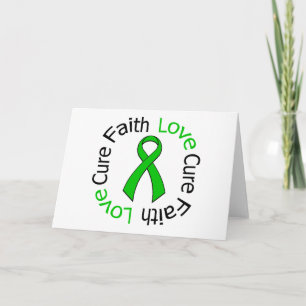 Kidney Cancer Faith Kärlek Cure (Grönt Ribbon) Kort