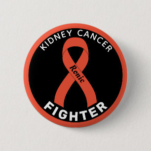 Kidney Cancer Fighter Ribbon Black Button Knapp