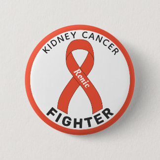 Kidney Cancer Fighter Ribbon White Button Knapp