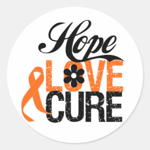 Kidney Cancer HOPE KÄRLEK CURE Gifts Runt Klistermärke