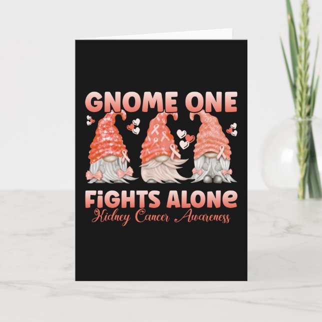 Kidney Cancer Orange Ribbon Gnome Kort (Framsida)