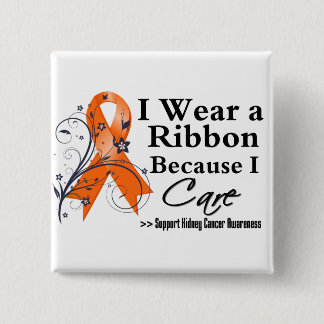 Kidney Cancer Ribbon för att jag vårdar v2 Knapp