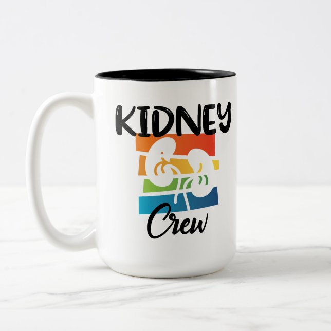 Kidney Crew Dialysis Nephrology Kidney Squad Två-Tonad Mugg (Vänster)