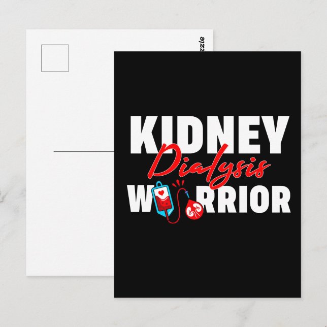 Kidney Dialys Warrior Kidney Recipient Vykort (Fram/baksida)