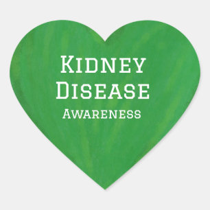 Kidney Disease Awareness Art Sticker Decals Hjärtformat Klistermärke