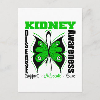 Kidney Disease Awareness Butterfly Vykort
