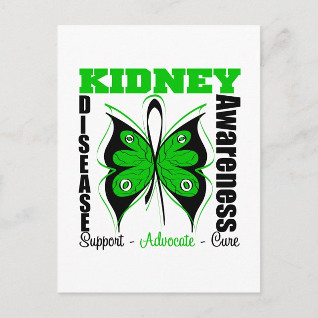 Kidney Disease Awareness Butterfly Vykort (Framsida)