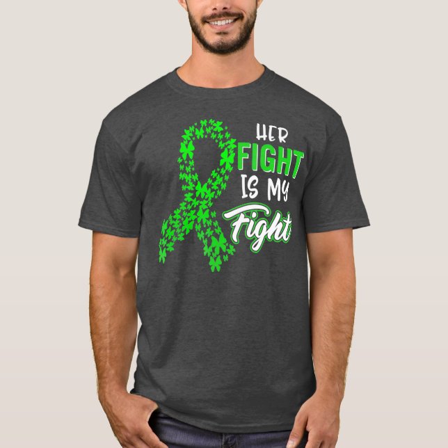 Kidney Disease Awareness Her Fight Green Ribbon T Shirt (Framsida)