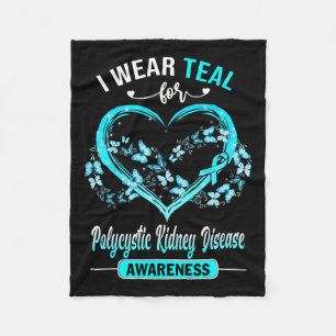 Kidney Disease Awareness I Bära Teal Butterfly Fleecefilt
