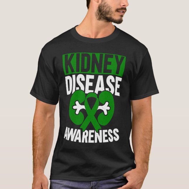 Kidney Disease Awareness PKD Fighter Teal Ribbon S T Shirt (Framsida)