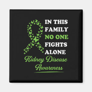 Kidney Disease Awareness Ribbon Family Ingen slåss Magnet