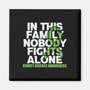 Kidney Disease Awareness Ribbon Family Ingen slåss Magnet