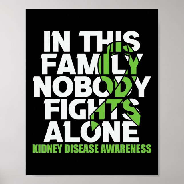 Kidney Disease Awareness Ribbon Family Ingen slåss Poster (Framsidan)
