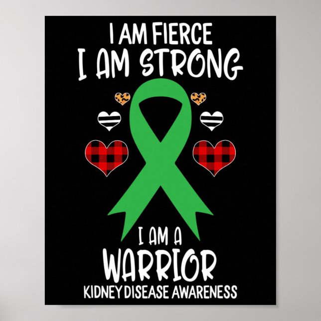 Kidney Disease Awareness Ribbon I är Starkt Poster (Framsidan)
