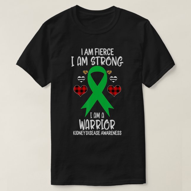 Kidney Disease Awareness Ribbon I är Starkt T Shirt (Design framsida)