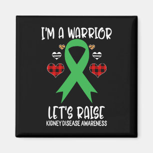 Kidney Disease Awareness Ribbon Jag är Warrior Låt Magnet