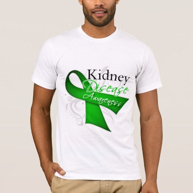 Kidney Disease Awareness Ribbon T Shirt (Framsida)